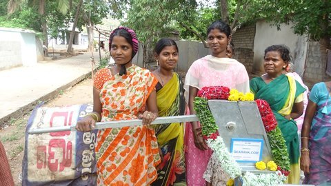Refurbished borewell with new hand pump